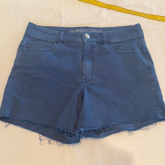 American Eagle Hi Rise Shortie Blue Shorts 12